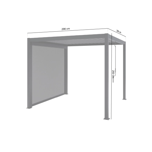 Zestaw Pergola ogrodowa tarasowa aluminiowa NORDVIC Skyline 3 x 3 m Antracyt + Roleta 3 m